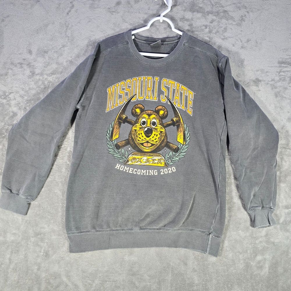 MIssouri State University Hoodie Mens M Medium Comfort Colors Gray Homecoming‎